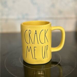 Rae Dunn Yellow 'Crack Me Up' Mug